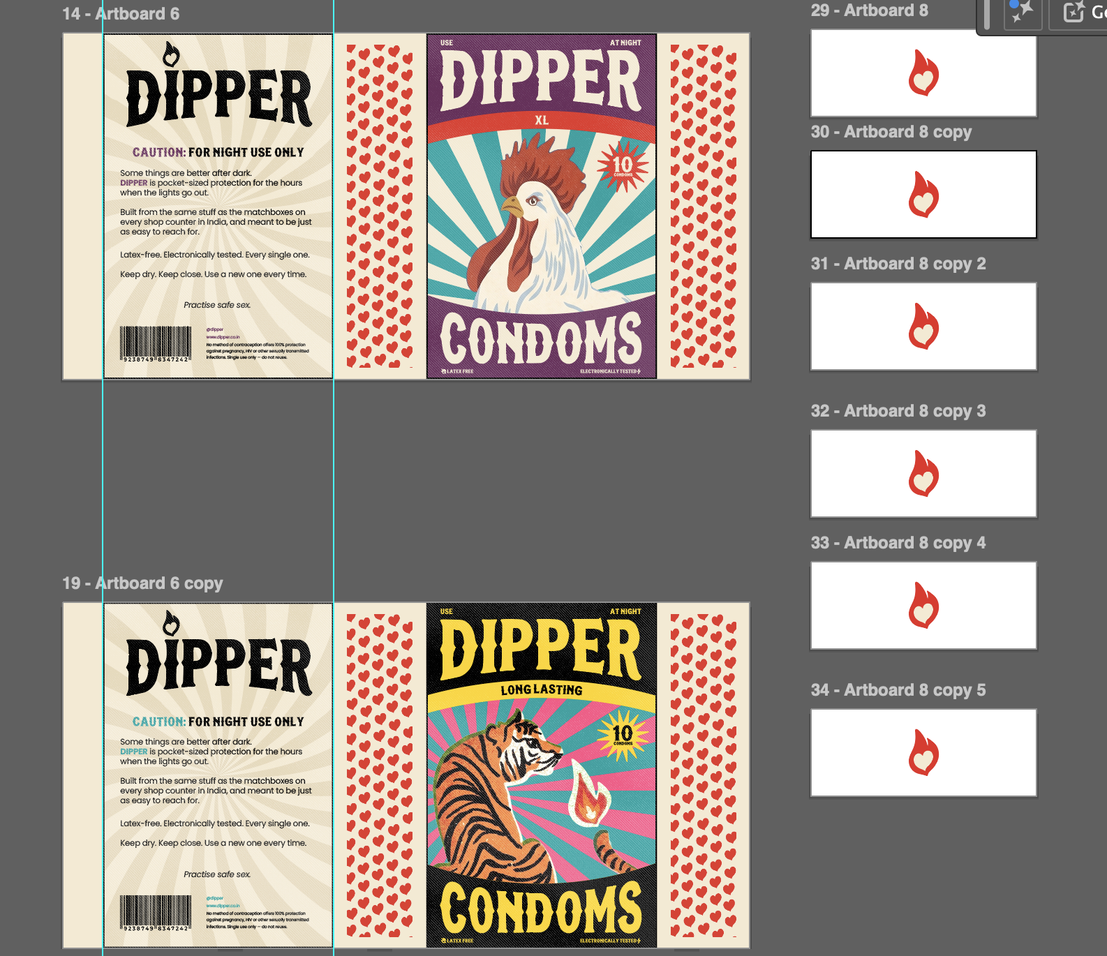 Sleeve layout drawn at production size