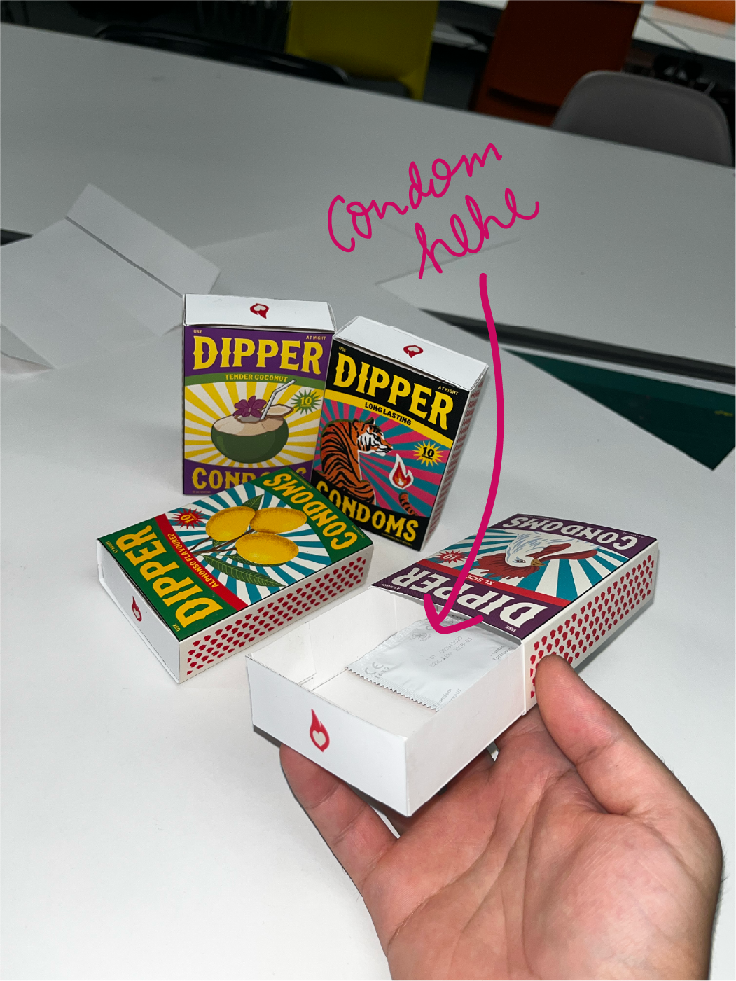 Finished Dipper pack, front
