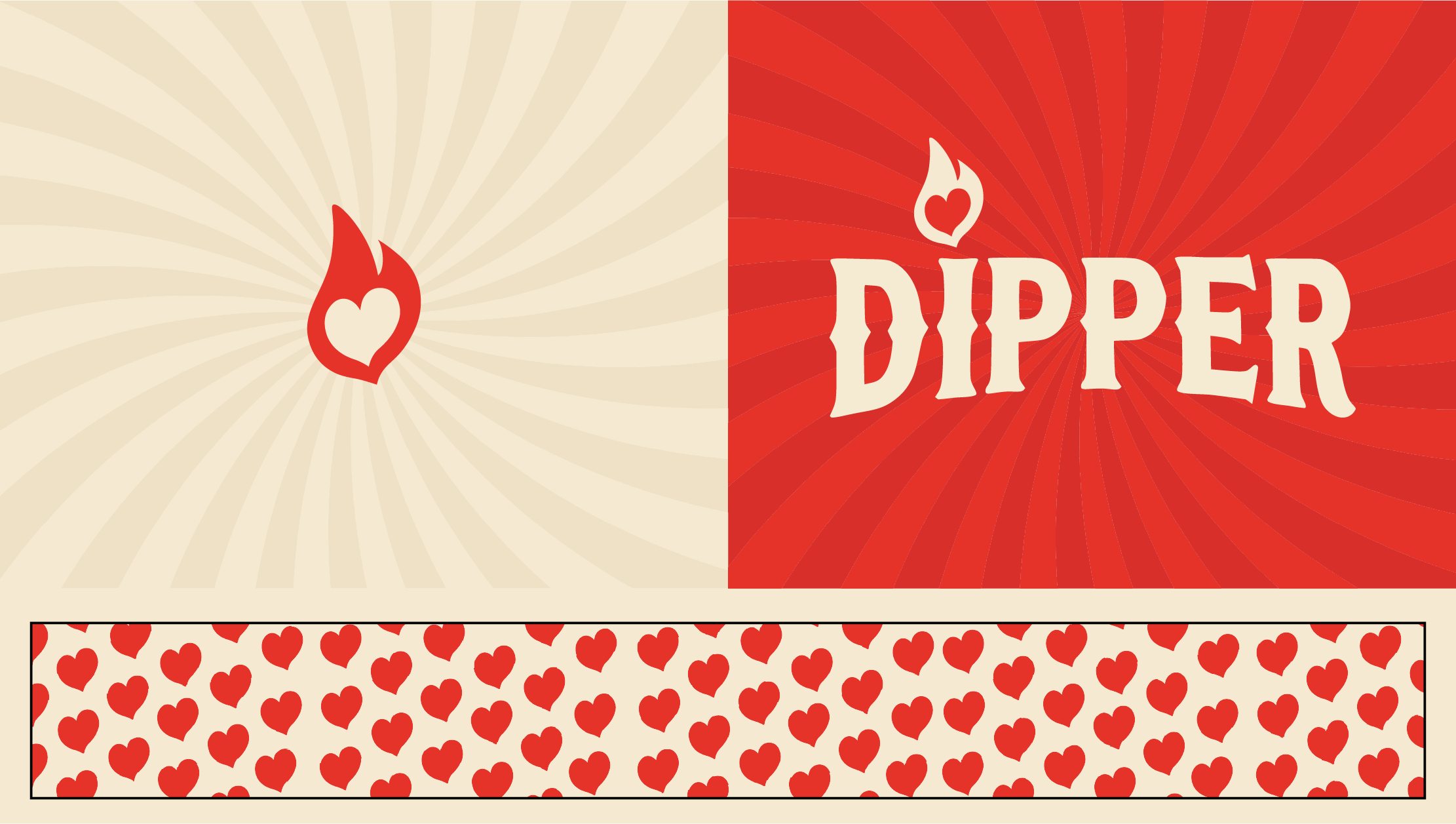 Dipper icon, wordmark and heart repeat