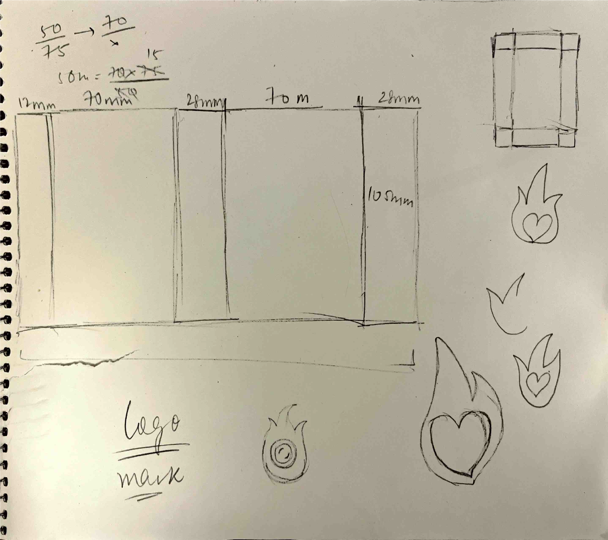 Early label and sleeve sketches
