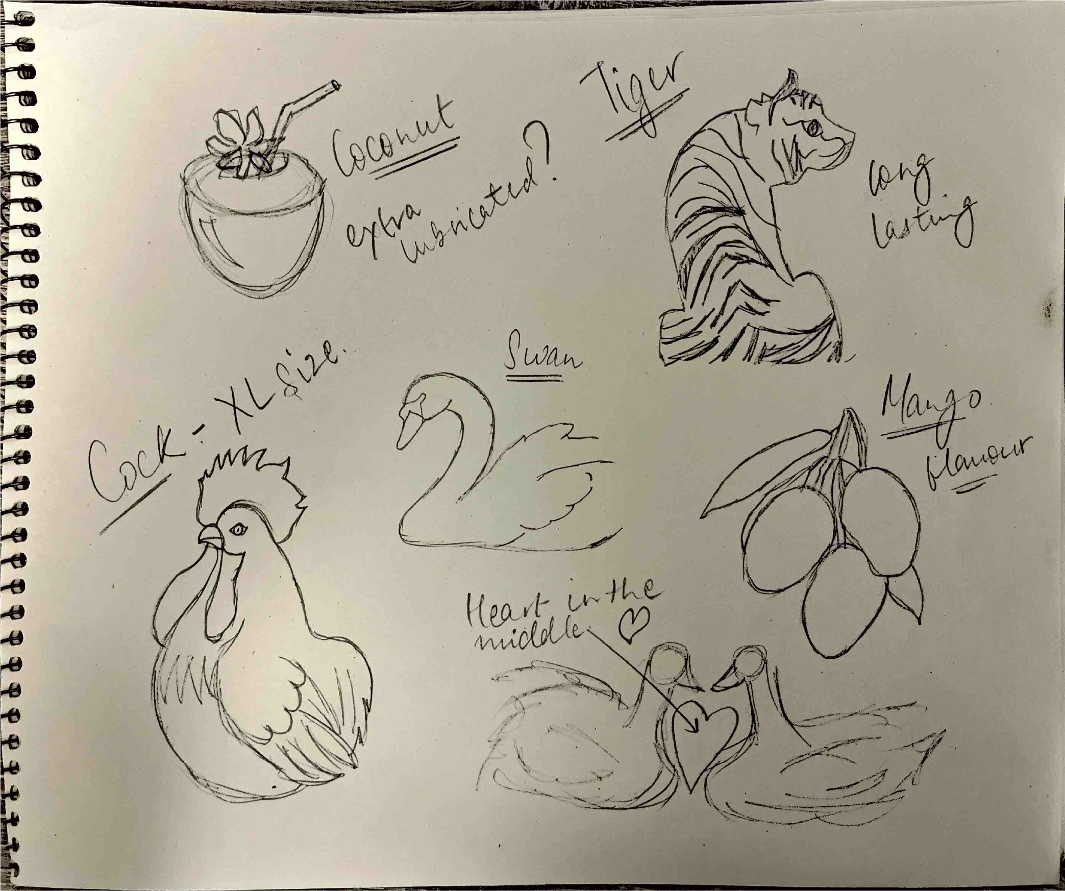 Further sketches working out the lockup